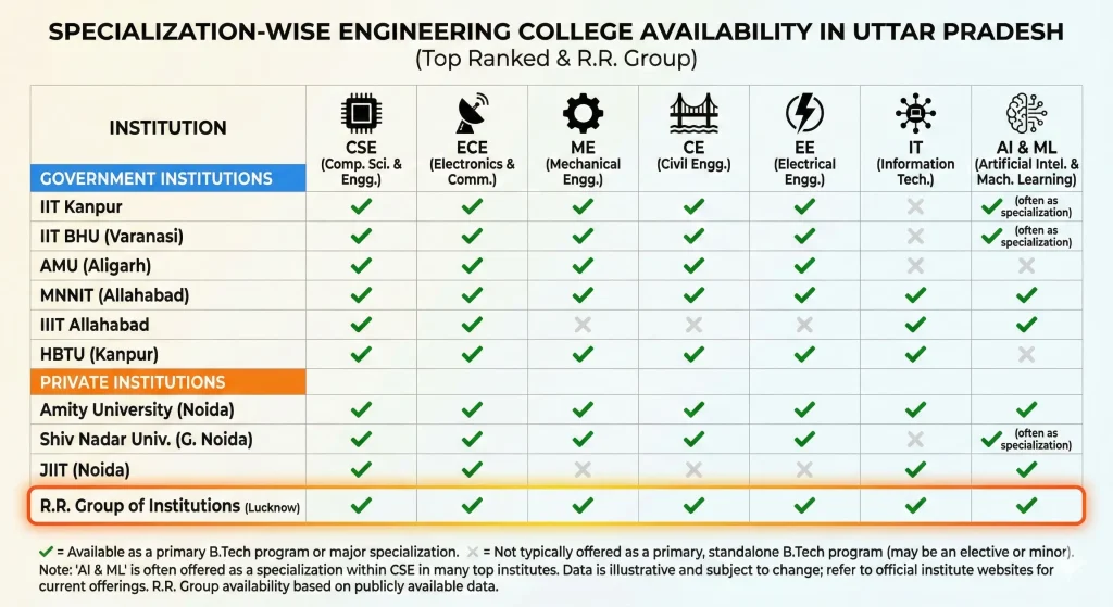 Specialization-wise college availability