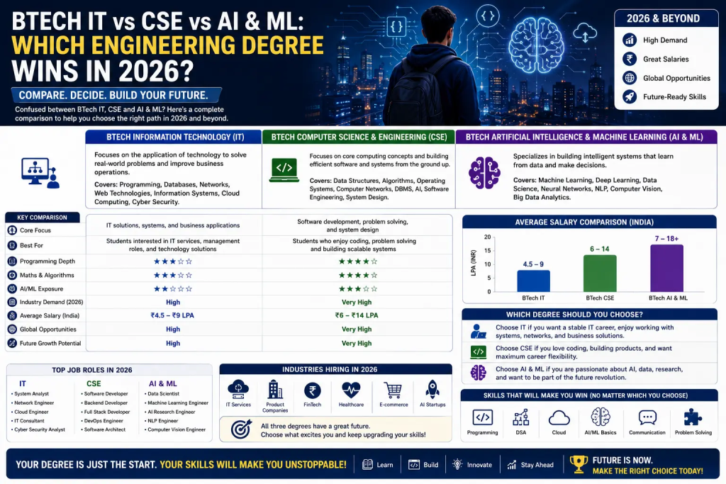 BTech IT vs CSE vs AI & ML