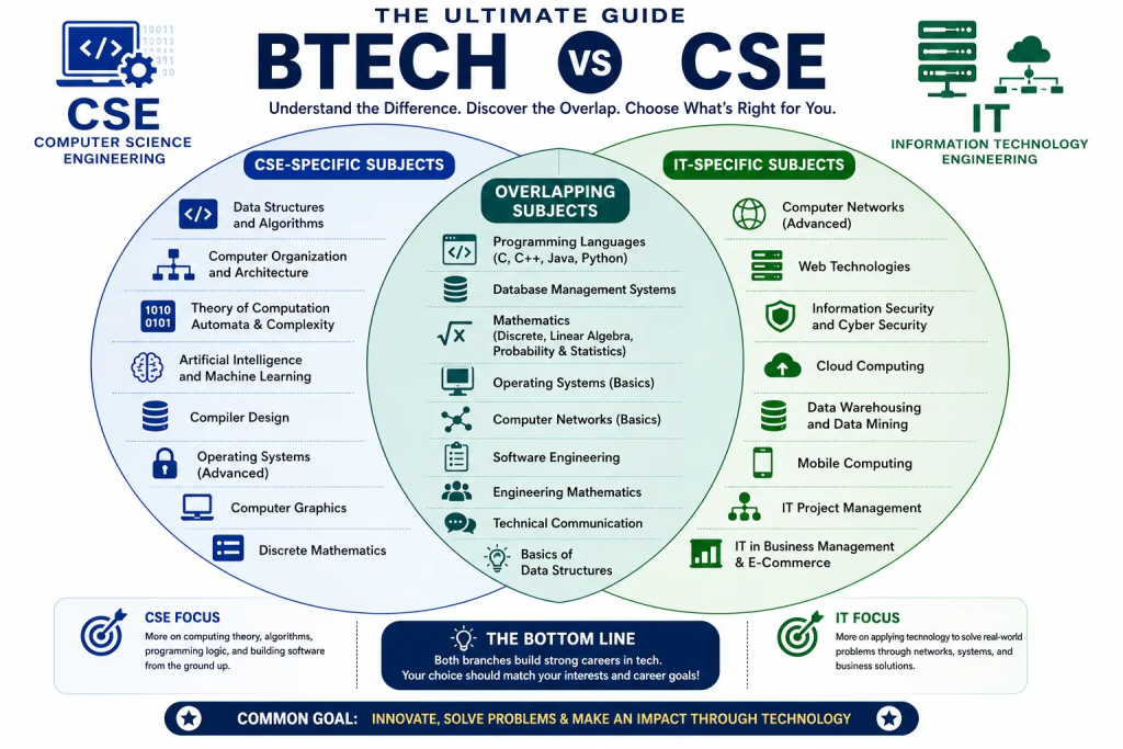 syllabus of BTech Computer Science vs Information Technology